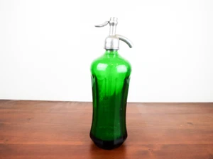 Antique Ribbed Green Glass Seltzer Bottle Schiff Beverage Co Morristown, NJ 26oz - Picture 1 of 12