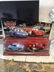 New Retired 2014 Disney Pixar Cars Radiator Springs Sally & Lightning McQueen - Picture 1 of 4