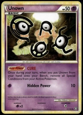 Unown Uncommon - HGSS Triumphant 51/102 2010 LP+ Pokemon Card - Image 1 of 2