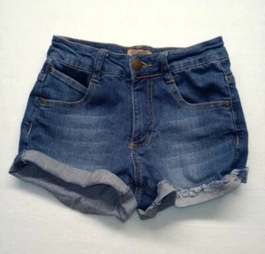 Womens Juniors Celebrity Pink Santana Med Distress hem Denim Jean Shorts Sz 1  - Picture 1 of 10