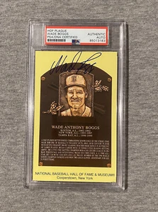 BOSTON RED SOX- WADE BOGGS AUTOGRAPH HALL OF FAME PLAQUE CARD PSA/DNA SLAB 183 - Picture 1 of 1