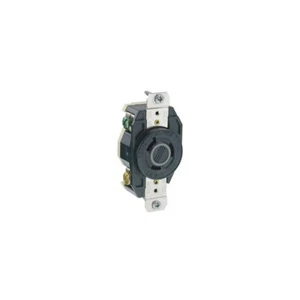 Leviton 2330 2-Pole 3-Wire 20 Amp Flush Mount Locking Receptacle Black - Picture 1 of 1