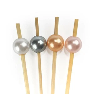 3.9" Decorative Pearl End Pick Skewers - Picture 1 of 13