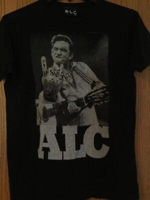 Johnny Cash - ALC - Saludo de 2 dedos - Camisa negra - M Foto 1 de 3