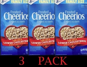 3x FAMILY SIZE FROSTED CHEERIOS Gluten Free Whole Grain Oats Cereal 18.4 oz 3 PK - Picture 1 of 3