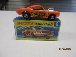 VINTAGE MATCHBOX #8 WILD CAT DRAGSTER ORANGE IN G2 BOX - Picture 1 of 5