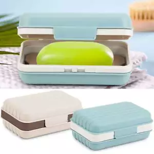 Soap Holder Box Self Draining Bar Soap Holder Case Travel Soap Container Dishes - Picture 1 of 14