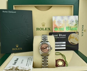 ROLEX 26mm Ladies White Gold & Stainless Datejust Rose Roman 179174 SANT BLANC - Picture 1 of 7