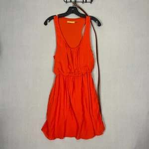 Alice + Olivia Women's Ruffle Halter Dress Orange with Belt Missing Size Tags - Picture 1 of 13
