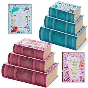 Childrens Gift Box 3 Nested Book Boxes Christmas Gift Keepsake Storage Bookcase - Picture 1 of 23