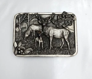Elk Family Belt Buckle Nature, Siskiyou Leather & Buckle Co. - Picture 1 of 2