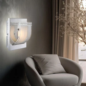 Applique da Parete Lampada da Soggiorno Cristallo Vetro Corridoio 1 Fiamma LED - Foto 1 di 8