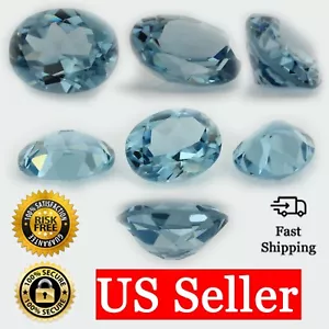 Loose Oval Cut Aquamarine CZ Stone Single Light Blue Cubic Zirconia Birthstone - Picture 1 of 51