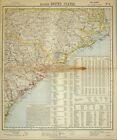 1883 Letts Landkarte Ost Vereinigte Staaten North & South Carolina Charleston