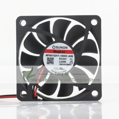 MF60152V1-1000C-A99 DC24V 0.13A 2.02W 6015 6cm 2-Wire Axial Original Cooling Fan - Image 1 of 4