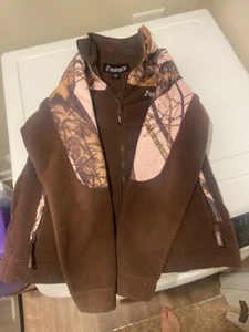 Mossy Oak Women’s Rocky Brown Winter Pink Camo Fleece Jacket Size S/P/P - Picture 1 of 7