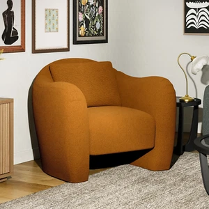 Butterscotch Shearling Armchair for Adults, Cozy & Stylish Teddy Accent Chair - Picture 1 of 11