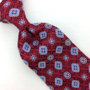 Robert Talbott Tie Best Of Class Floral Red/Sky/Navy Luxury XL 61" Silk #L3 New - Picture 1 of 8