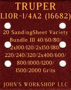 TRUPER LIOR-1/4A2 - 17 verschiedene Körnungen - 20 Blatt Sorten Konvolut III - Bild 1 von 3