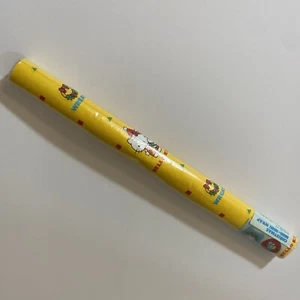 Vintage Sanrio 1976 Hello Kitty Weihnachten gelb Geschenkpapier & Aufkleber - Bild 1 von 8