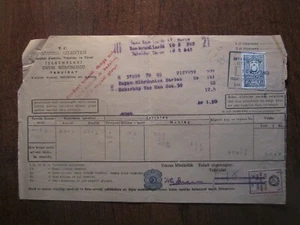 TÜRKEI BELEG 1943 MIT EINNAHMEMARKEN - Bild 1 von 1