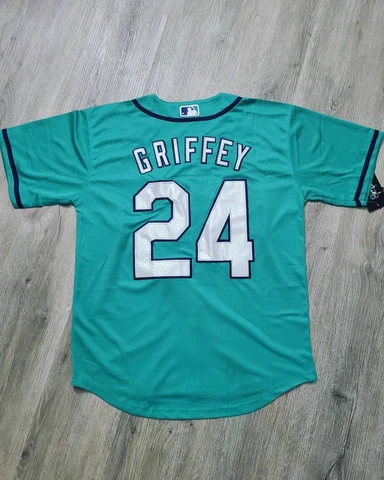 Ken Griffey Jr. #24 Teal Green Seattle Mariners Jersey Cover