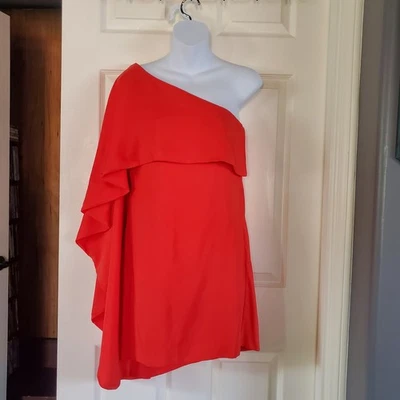 Guess By Marciano Coral Cape Mini Dress One-shoulder  Slip Sheath Princess Fairy - Image 1 of 4