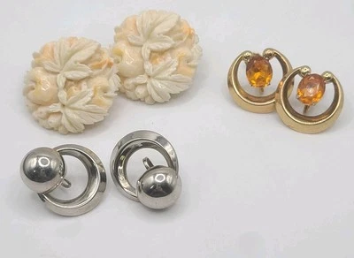 Lote Pendientes Coro Vintage Firmados Tornillo Trasero Clip Ons Foto 1 de 4