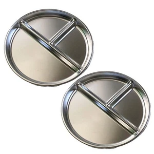 Unbreakable 9 Inch Stainless Steel Plates for Balanced Eating and Snacks - Picture 1 of 7