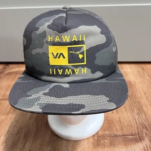 RVCA Mütze Kappe Druckknopflasche Camouflage Mesh Trucker tiefe Passform Jugend Polyester Hawaii - Bild 1 von 9