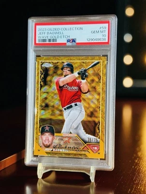 Jeff Bagwell Gold Wave /75 2023 Topps Gilded Collection Refractor PSA 10 POP 2 - Image 1 of 2