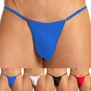 Slip homme taille basse élastique bombée pochette bikini string t-back string - Picture 1 of 21