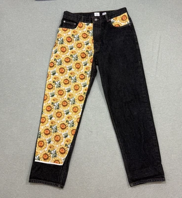 Calvin Klein Black Jeans Sunflower Handmade Easy Fit Zip Fly Black Men’s 33x32 - Image 1 of 4