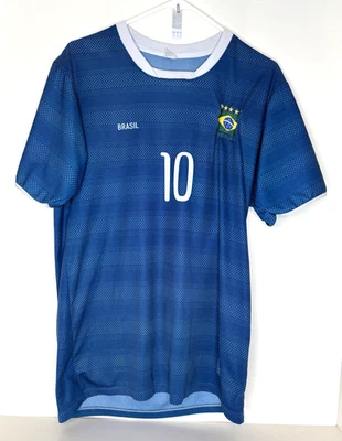 Camiseta de fútbol de Brasil para adulto grande L azul #10 Neymar Jr Brasil Foto 1 de 4