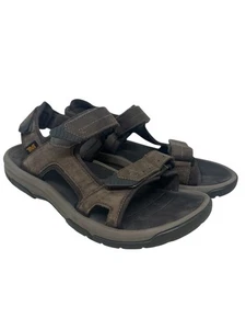 Teva Langdon Brown Leather Hook & Loop Waterproof Sport Strap Sandals Men’s 9 - Picture 1 of 9