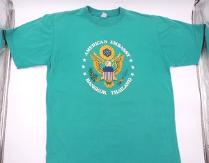 Vintage American Embassy Bangkok Thailand Tee T-Shirt Single Stitch (?Large?) - Picture 1 of 24