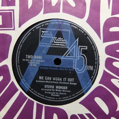 Stevie Wonder - We Can Work it Out (Tamla TMO-9446) Aussie A-LABEL sample 45 - Image 1 of 2