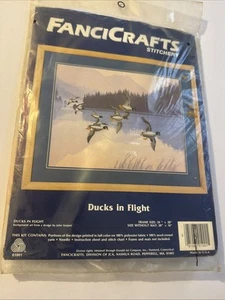 Vintage Fancicrafts Stitchery Ducks in Flight Crewel Embroidery Kit New Unused - Picture 1 of 4