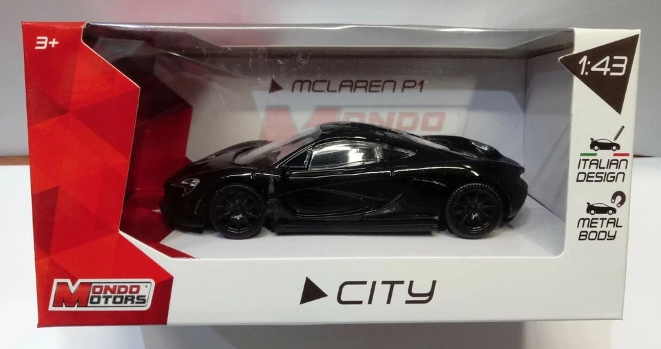 McLaren P1 nera racing corsa Mc Laren 1:43 Mondo Motors City Italian Design - Immagine 1 di 1