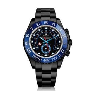 Rolex Yacht-Master II Black Dial PVD/DLC Coated Stainless Steel Watch 116680 - Picture 1 of 8