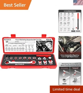 Vielseitiges 15-teiliges Serpentin Gürtel Werkzeug Set mit polierter Oberfläche - Red Edition - Bild 1 von 9