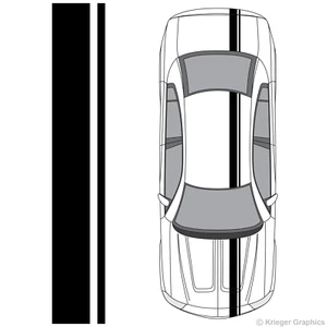 Single Offset Rally Racing Stripes 3M Vinyl Stripe Decals for Dodge Charger - Picture 1 of 9