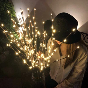 4 Pack Christmas Willo Branch Floral Lights Lamp Merry Christmas Tree Decoration - Picture 1 of 10