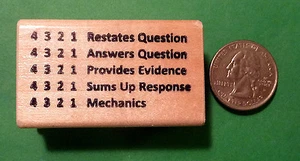 Restates Question 4321  - Teacher's Wood Mounted Rubber Stamp - Picture 1 of 2