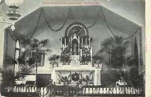 Postcard Interior Of Catholic Church Altar Kahoka MO Clark County - Picture 1 of 2
