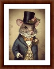 mouse in a top hat vintage poster , A4 print posters pictures home decor gifts 