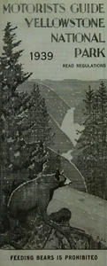 Vintage Yellowstone Park Map Motorist Guide Regulations Lodge Cabin Rates 1939 - Picture 1 of 9