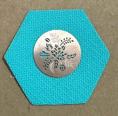 Origami Owl Grande Dos Caras Plata y Oro Rosa Hojas Recortadas Ventana Plato NUEVO Foto 1 de 2