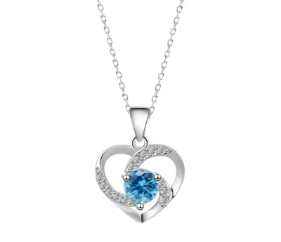Collana Donna argento Sterling 925 con zirconi a forma di cuore - Immagine 1 di 3