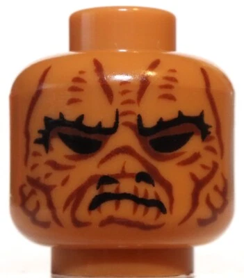 Lego Star Wars Nougat Minifig Head Alien Weequay Guard Pattern - Image 1 of 2